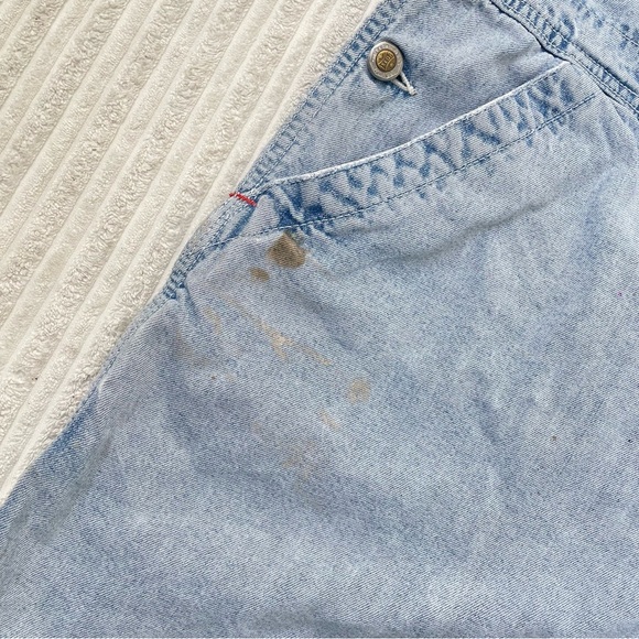 Vintage Ikeda Light Blue Washed Denim Bib Short Overalls | Size L - Picture 4 of 9